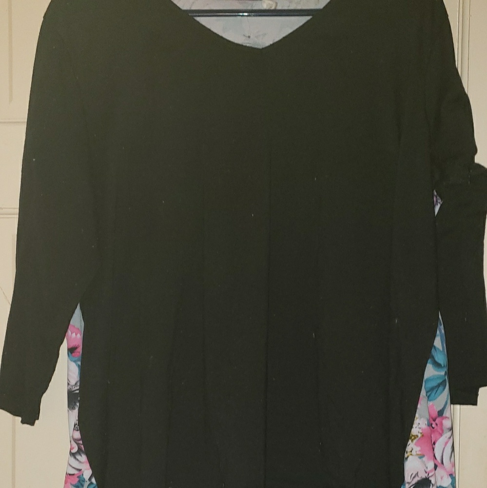 Black and floral dress shirt